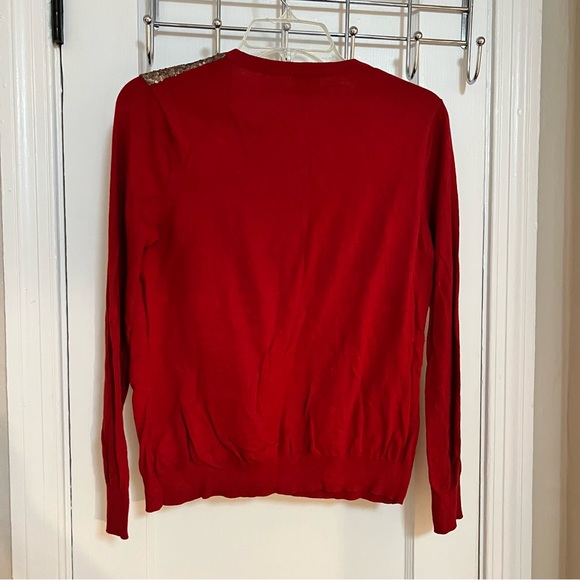 Red Cardigan with Sequin Shoulders - Picture 3 of 9
